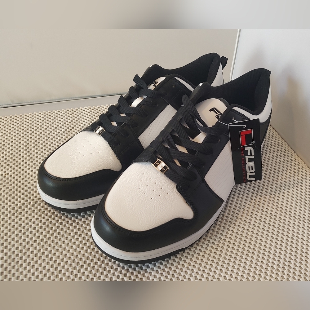 FUBU Men’s Size 12 Icon Low-Top Sneakers Black/White NWT Shoes